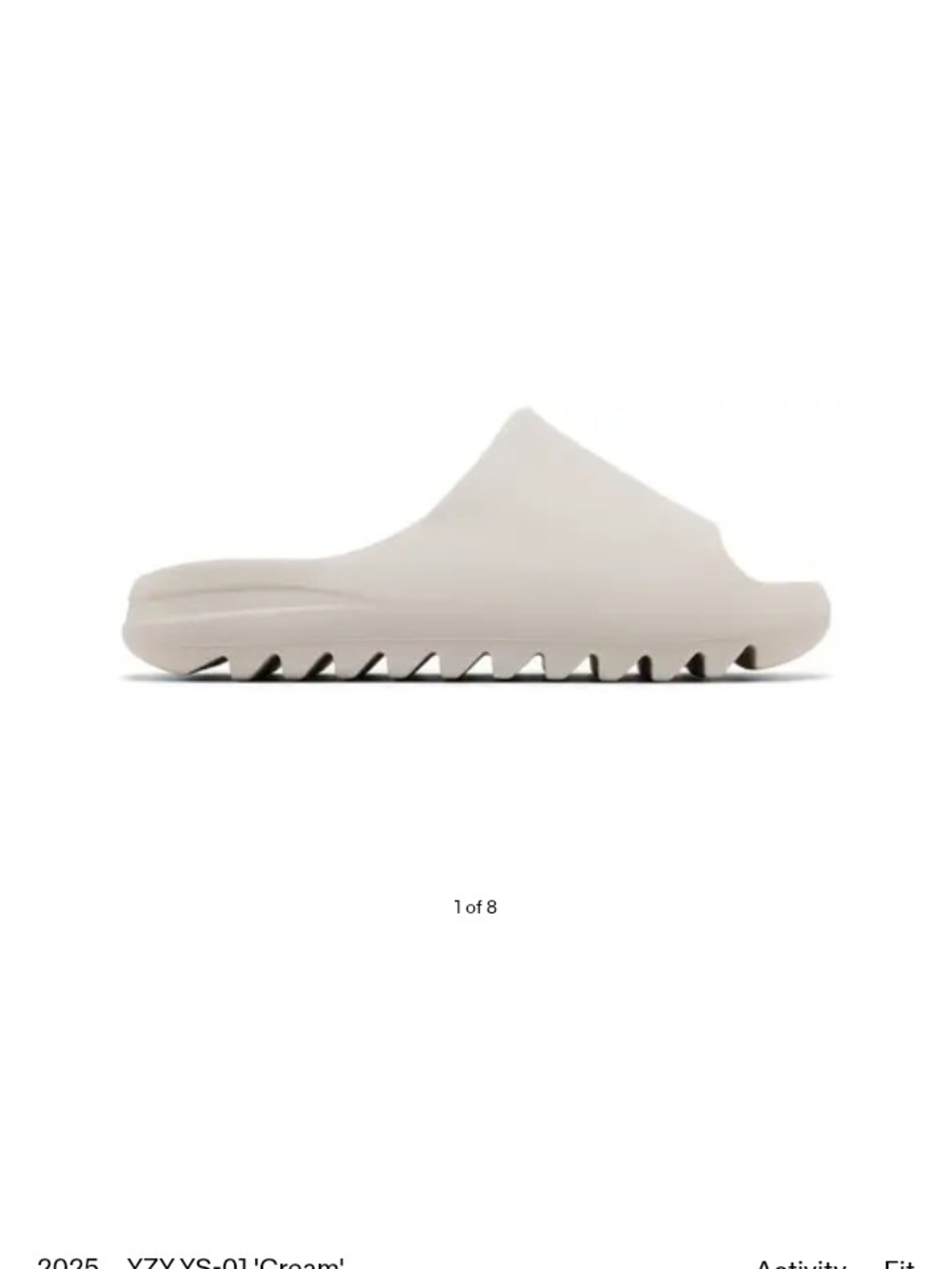 Yeezy Men's Slide in Cream with Sculpted Zig-Zag Outsole